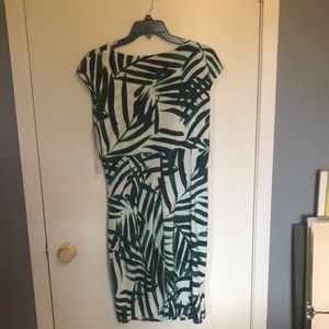 Ralph Lauren Faux Wrap Sheath Dress Palm Leaf​